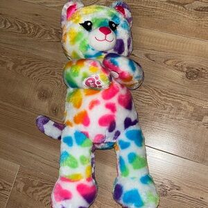18” build a bear hearts Rainbow color CAT long tail plush stuffed animal B.A.B